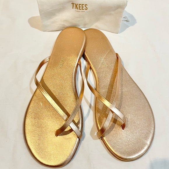 Tkees Riley Flip Flops in Beach Pearl (Rose Gold) - Picture 3 of 8